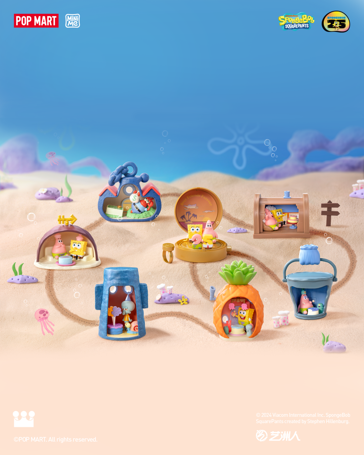 POP MART SpongeBob SquarePants Carnival Anniversary Series Scene Sets - Bild 7