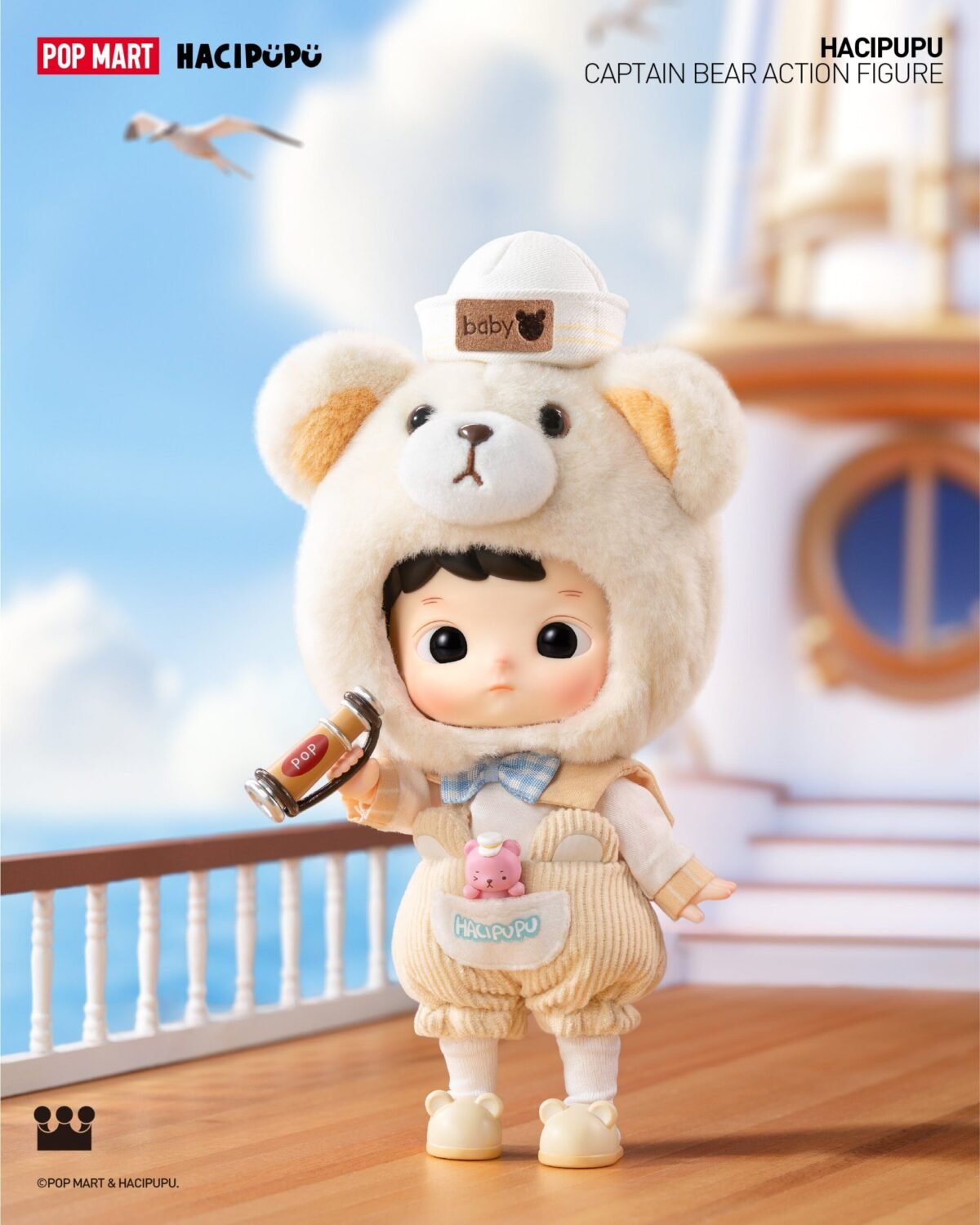 POP MART HACIPUPU Captain Bear Action Figure - Bild 4