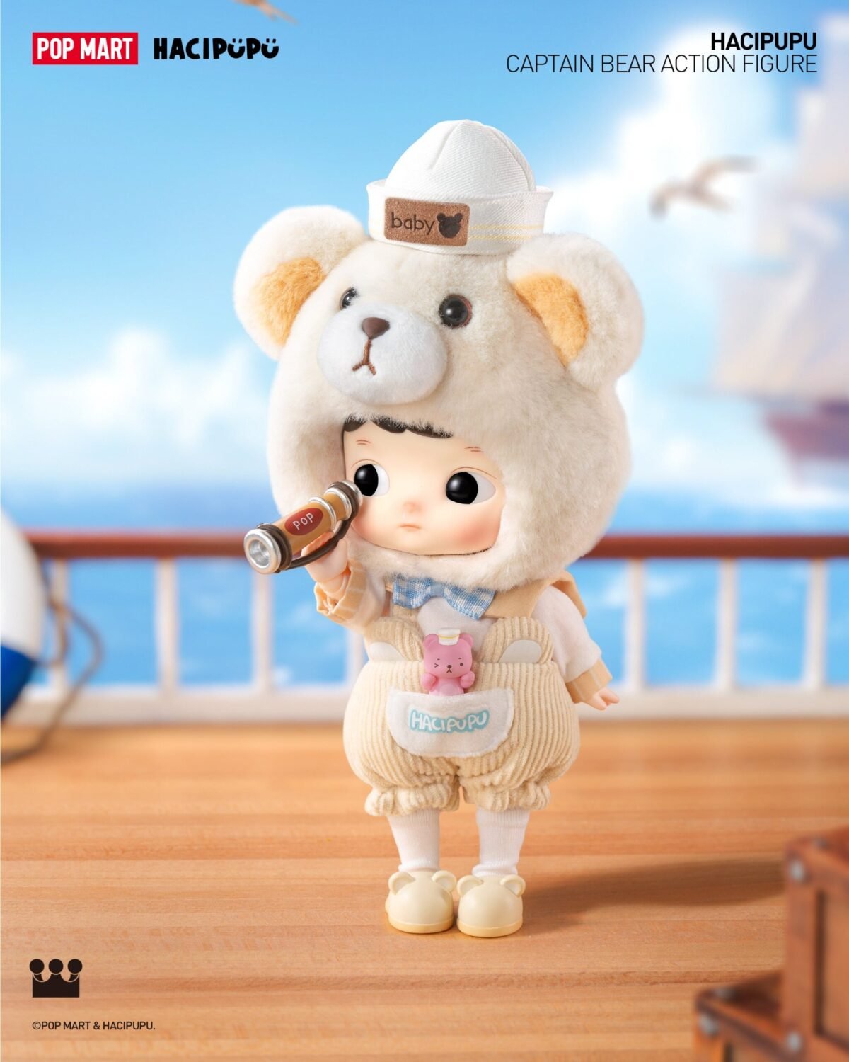 POP MART HACIPUPU Captain Bear Action Figure - Bild 5