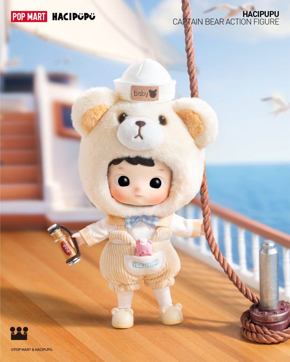 POP MART HACIPUPU Captain Bear Action Figure - Bild 3