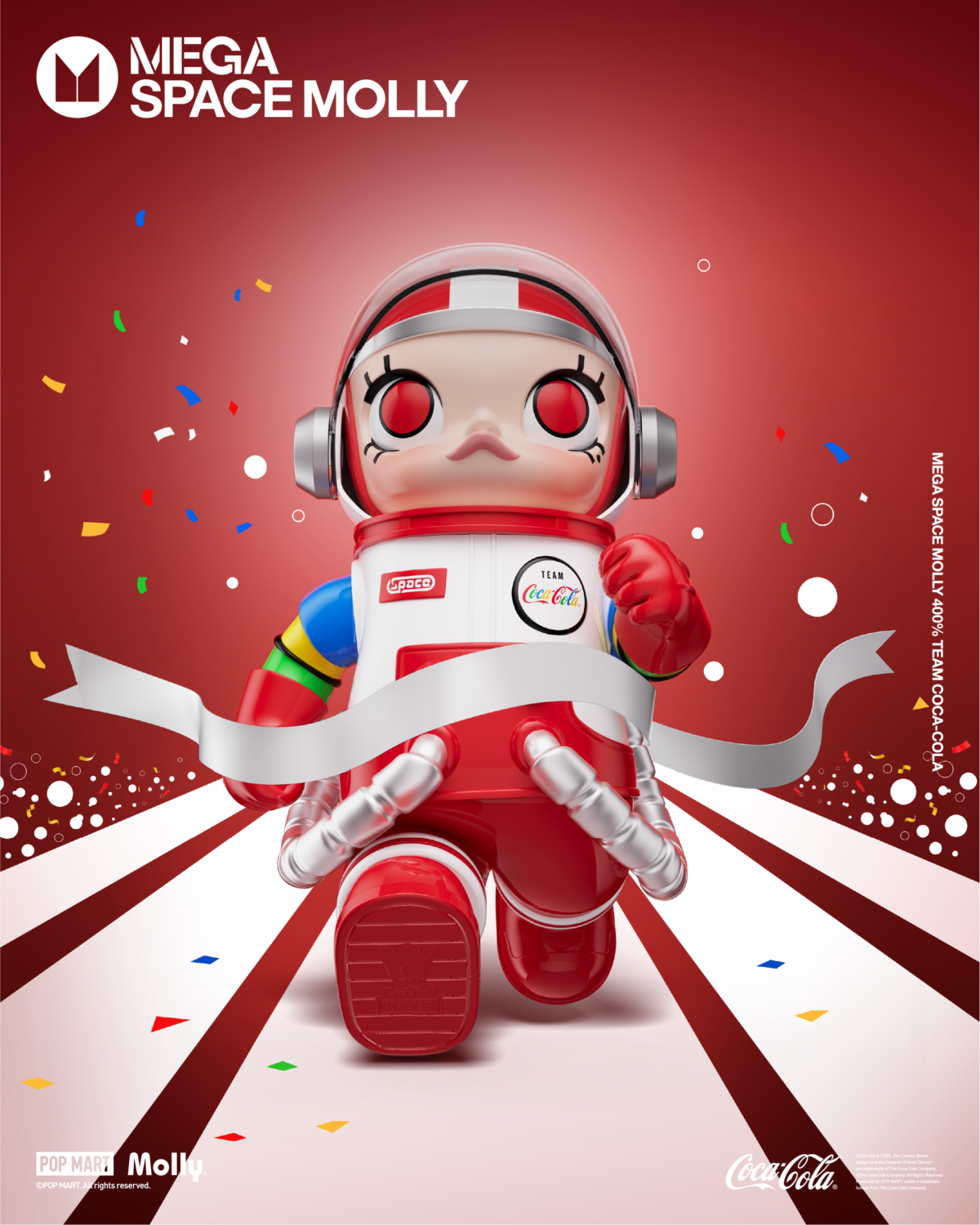 POP MART MEGA SPACE MOLLY 400% TEAM COCA-COLA - Bild 1