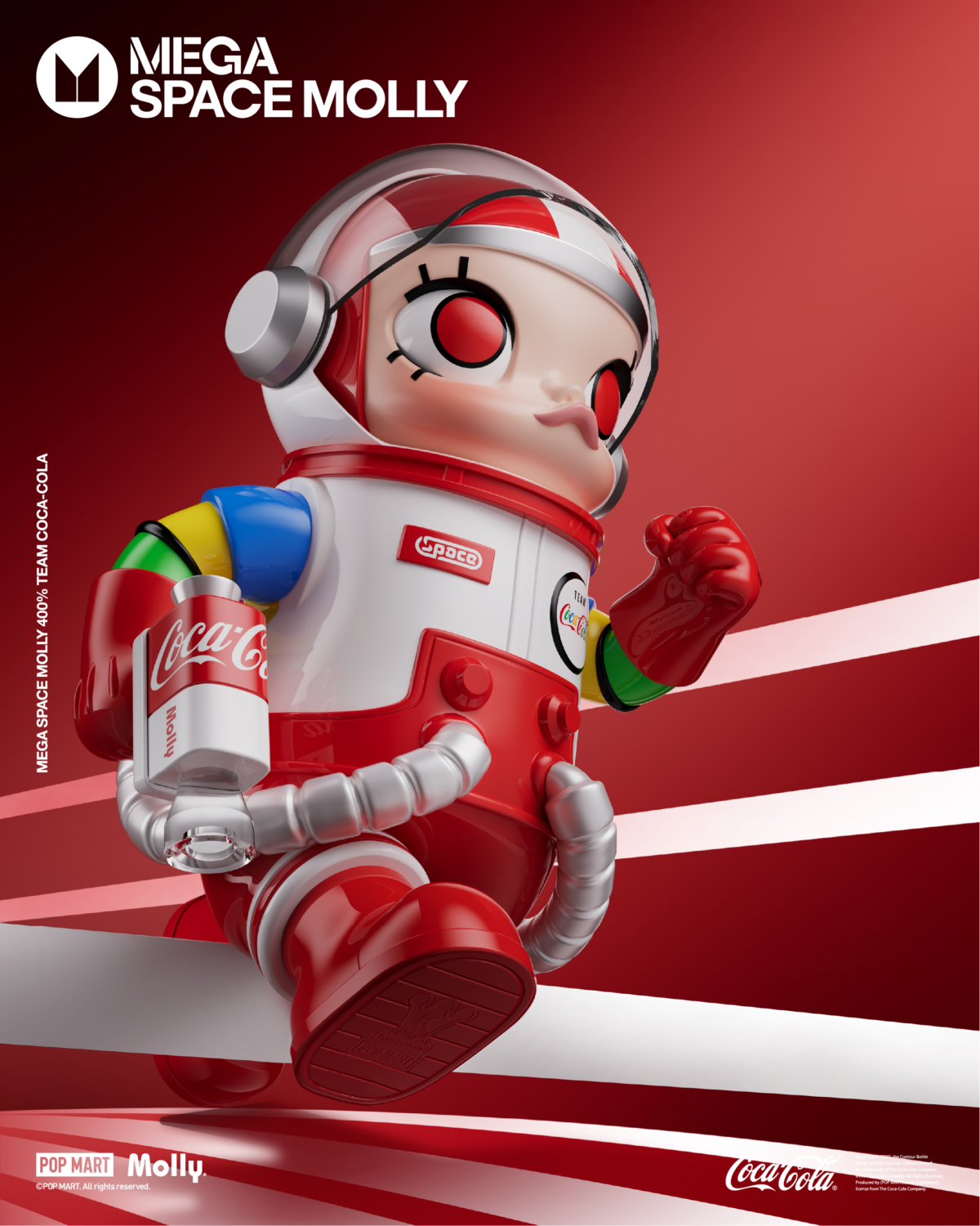 POP MART MEGA SPACE MOLLY 400% TEAM COCA-COLA - Bild 2