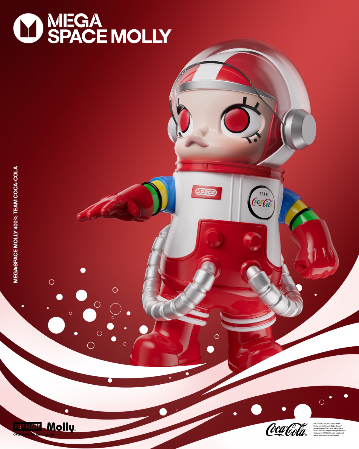 POP MART MEGA SPACE MOLLY 400% TEAM COCA-COLA - Bild 3