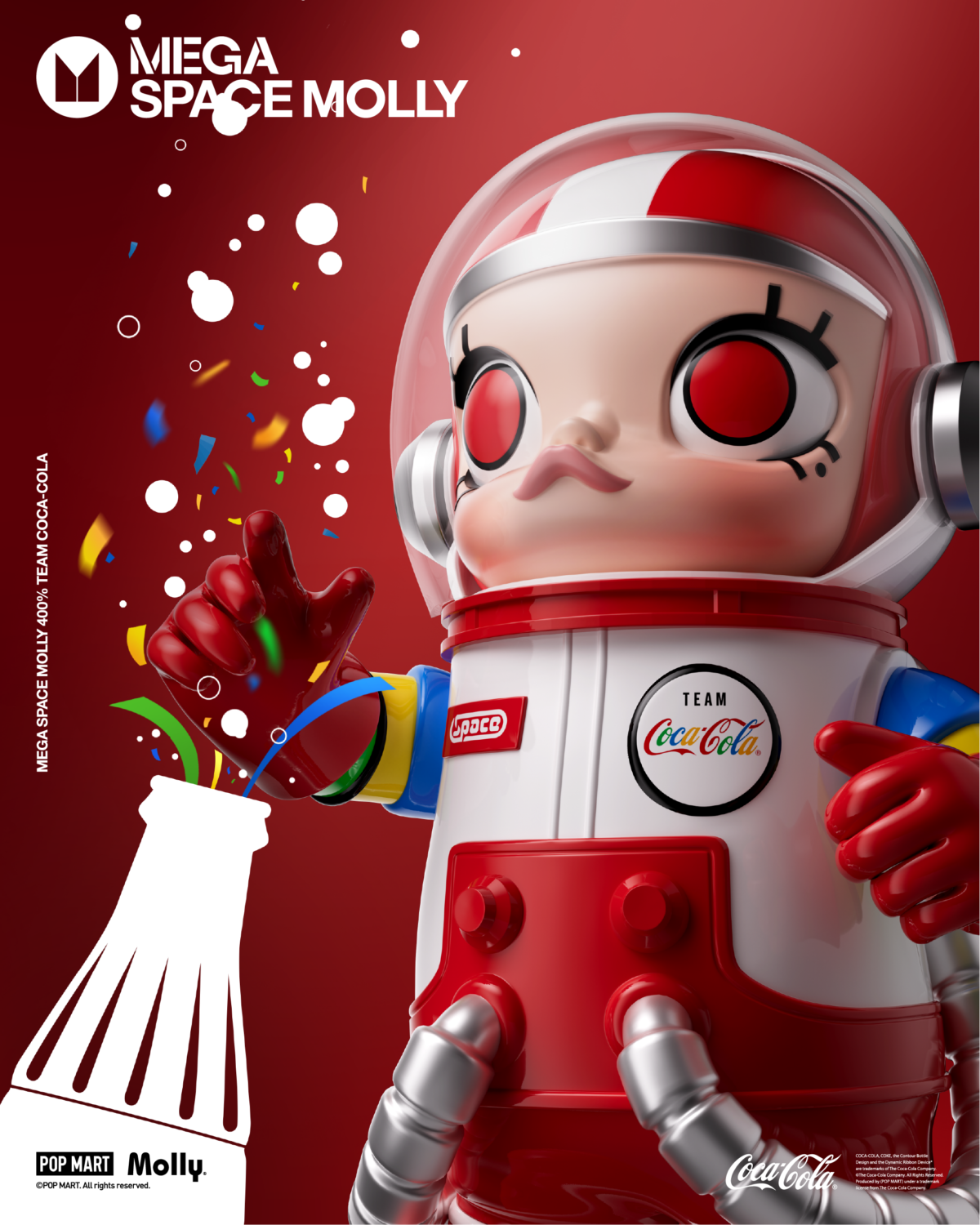 POP MART MEGA SPACE MOLLY 400% TEAM COCA-COLA - Bild 4