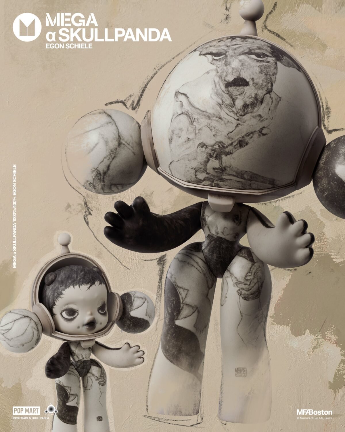 POP MART MEGA α SKULLPANDA 400% Egon Schiele - Bild 2