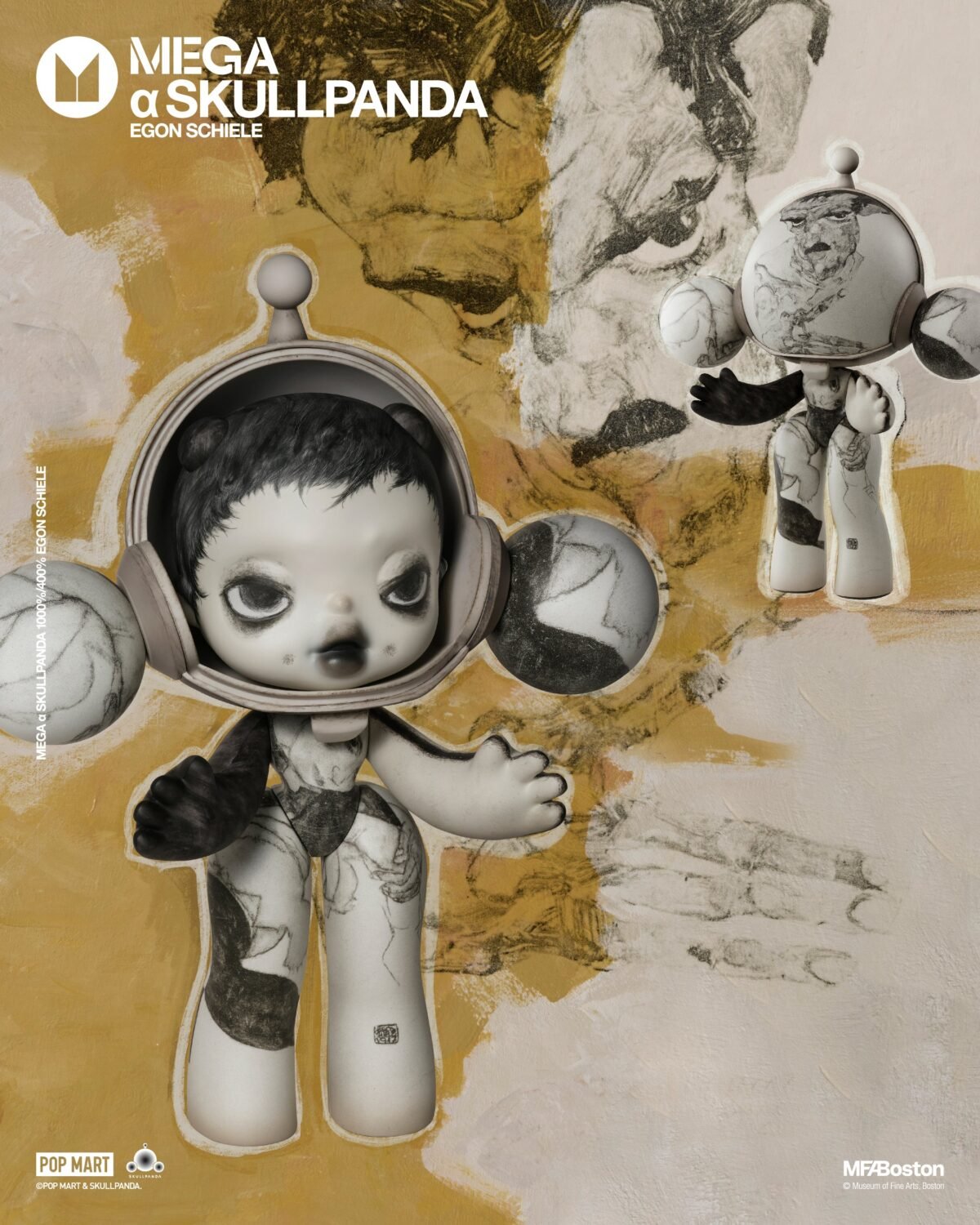 POP MART MEGA α SKULLPANDA 400% Egon Schiele - Bild 1